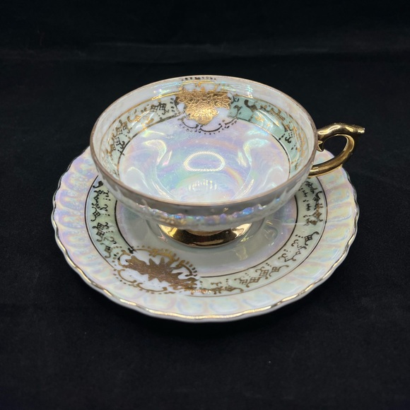 Other - Vintage Royal Sealy-inspired lusterware teacup and saucer set